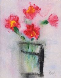 STILL LIFE, RED FLOWERS by Irish School at Ross's Online Art Auctions