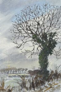 TREE BY THE ROAD, KILLOUGH by James Manley RUA at Ross's Online Art Auctions