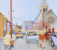 JOHN'S STREET, CROSSGAR by Catriona Clarke at Ross's Online Art Auctions
