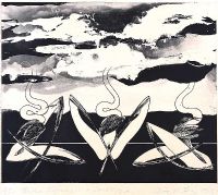 THREE FIGURES IN A LANDSCAPE by Clive Wilson RUA at Ross's Online Art Auctions