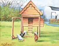 THE CHICKEN COUP by Roy Wallace at Ross's Online Art Auctions