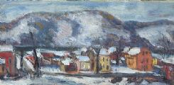 WINTER VILLAGE by Irish School at Ross's Online Art Auctions