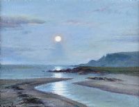 MOONLIGHT OVER GARRON, COUNTY ANTRIM by Charles McAuley at Ross's Online Art Auctions