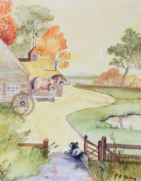 THE FARMYARD by R.B. Markey at Ross's Online Art Auctions