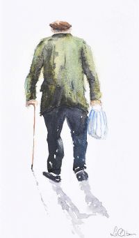 MAN WITH A STICK by Lawrence Chambers at Ross's Online Art Auctions