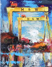 HARLAND & WOLFF DOCKS by John Stewart at Ross's Online Art Auctions