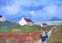 RETURNING HOME FROM DOWNINGS VILLAGE by Eileen Gallagher at Ross's Online Art Auctions