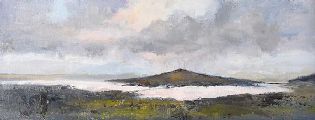 STORMY SKYS OVER INCH, DONEGAL by Jim Holmes at Ross's Online Art Auctions