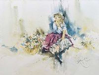 SEATED GIRL by Gordon King at Ross's Online Art Auctions