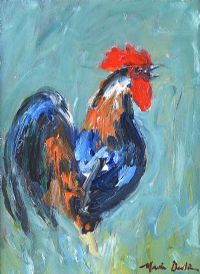 CROWING COKEREL by Marie Devlin at Ross's Online Art Auctions