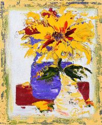 ABSTRACT SUNFLOWER by Lynda Cookson at Ross's Online Art Auctions
