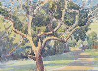 TREE BY THE PATH by Lamorna Kerr at Ross's Online Art Auctions