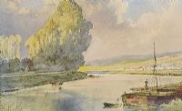 BARGE ON THE CANAL by French School at Ross's Online Art Auctions