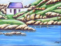 COTTAGE BY THE SEA by J Rooney at Ross's Online Art Auctions