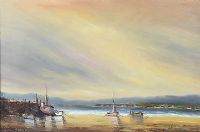 TRAWLERS AT ACHILL SOUND by Norman J. McCaig at Ross's Online Art Auctions