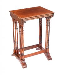 EDWARDIAN MAHOGANY INLAID NEST OF TABLES at Ross's Online Art Auctions