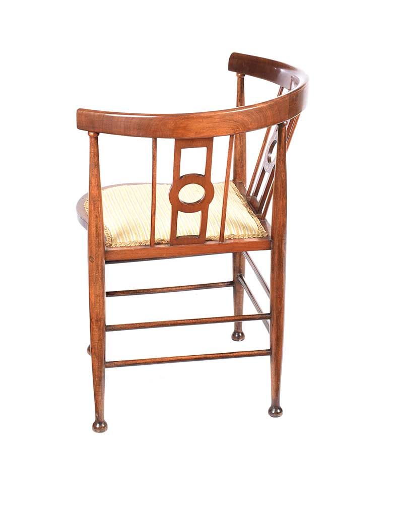 EDWARDIAN INLAID MAHOGANY CORNER CHAIR at Ross's Online Art Auctions