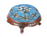 VICTORIAN BEADWORK FOOT STOOL at Ross's Online Art Auctions