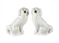PAIR OF VICTORIAN STAFFORDSHIRE DOGS at Ross's Online Art Auctions