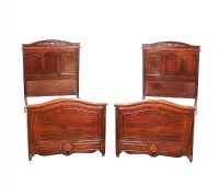 PAIR OF EDWARDIAN MAHOGANY SINGLE BEDS at Ross's Online Art Auctions