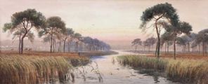 A QUIET DAYS FISHING, COUNTY ROSCOMMON by Joseph William Carey RUA at Ross's Online Art Auctions