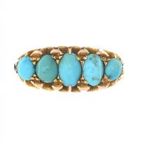 MID-CARAT GOLD TURQUOISE RING at Ross's Online Art Auctions