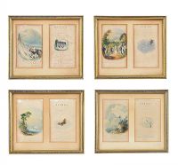 FOUR COLOURED ENGRAVINGS at Ross's Online Art Auctions