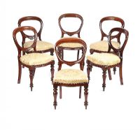 SET OF SIX VICTORIAN BUTTON BACK DINING ROOM CHAIRS at Ross's Online Art Auctions