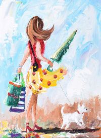 SHOPPING WITH THE WESTIE by Lorna Millar at Ross's Online Art Auctions