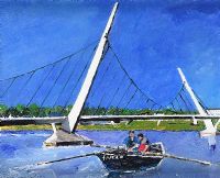 THE CURRAGH HEADING TOWARDS THE PEACE BRIDGE by Sean Lorinyenko at Ross's Online Art Auctions