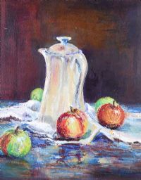 STILL LIFE WITH APPLES by Patricia Burgess at Ross's Online Art Auctions