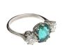 PLATINUM EMERALD AND DIAMOND THREE STONE RING at Ross's Online Art Auctions
