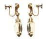 VINTAGE 18CT GOLD DROP EARRINGS SET WITH CITRINE at Ross's Online Art Auctions