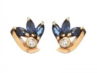 PAIR OF 18CT GOLD SAPPHIRE AND DIAMOND EARRINGS at Ross's Online Art Auctions
