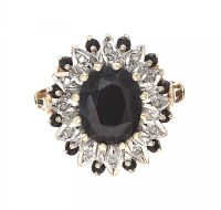 9CT GOLD SAPPHIRE AND DIAMOND RING at Ross's Online Art Auctions