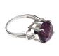 9CT WHITE GOLD AMETHYST RING at Ross's Online Art Auctions