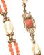 9CT GOLD NECKLACE SET WITH FRESHWATER PEARLS AND CORAL at Ross's Online Art Auctions