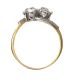 18CT GOLD TWO STONE DIAMOND TWIST RING at Ross's Online Art Auctions