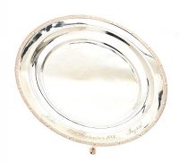SILVER CARD SALVER at Ross's Online Art Auctions