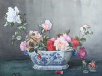 STILL LIFE, ROSES by Wycliffe Egginton RI RCA at Ross's Online Art Auctions
