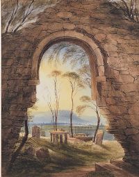 BELFAST FROM NEWTOWNBREDA CEMETERY by Andrew Nicholl RHA at Ross's Online Art Auctions