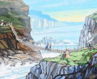 THE OLD CARRICK A REDE ROPE BRIDGE by Cupar Pilson at Ross's Online Art Auctions