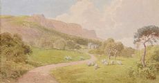 SHEEP GRAZING, CAVEHILL, BELFAST by Joseph William Carey RUA at Ross's Online Art Auctions