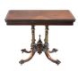 VICTORIAN WALNUT & EBONY TURN OVER LEAF CARD TABLE at Ross's Online Art Auctions
