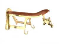 BRASS & MAHOGANY SADDLE STAND at Ross's Online Art Auctions