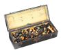 BOX OF ASSORTED CHESS & DRAUGHT PIECES at Ross's Online Art Auctions