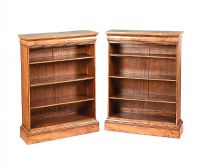 PAIR OF REGENCY STYLE WALNUT OPEN BOOKCASES at Ross's Online Art Auctions
