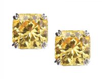 CARAT LONDON' CUBIC ZIRCONIA STUD EARRINGS IN THE STYLE OF FANCY CANARY YELLOW DIAMONDS at Ross's Online Art Auctions