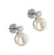 18CT WHITE GOLD DIAMOND CULTURED PEARL EARRINGS at Ross's Online Art Auctions