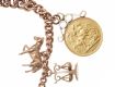 9CT GOLD CHARM BRACELET WITH 1887 FULL SOVEREIGN COIN at Ross's Online Art Auctions